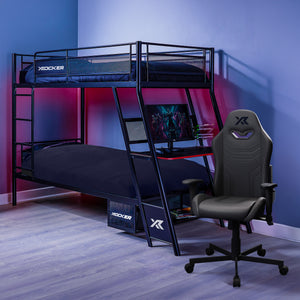 Agility Compact and Armada Dual Bunk Bed with Gaming Desk in Black - Bundle