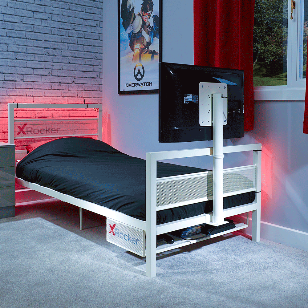 Basecamp Single Gaming TV Bed - White