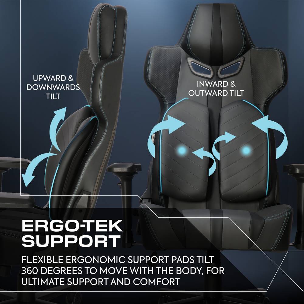 Chorus Office Gaming Chair with Audio and Ergotek Comfort Pads - Black
