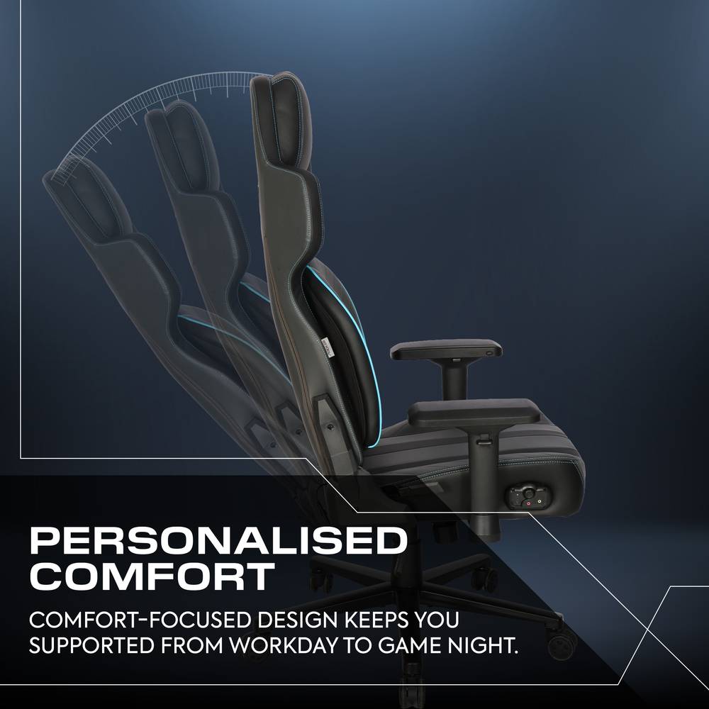 Chorus Office Gaming Chair with Audio and Ergotek Comfort Pads - Black