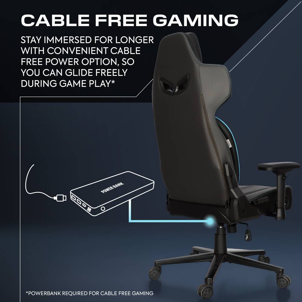 Chorus Office Gaming Chair with Audio and Ergotek Comfort Pads - Black