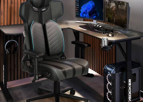 Chorus Office Gaming Chair with Audio and ErgotTek Comfort Pads - Black