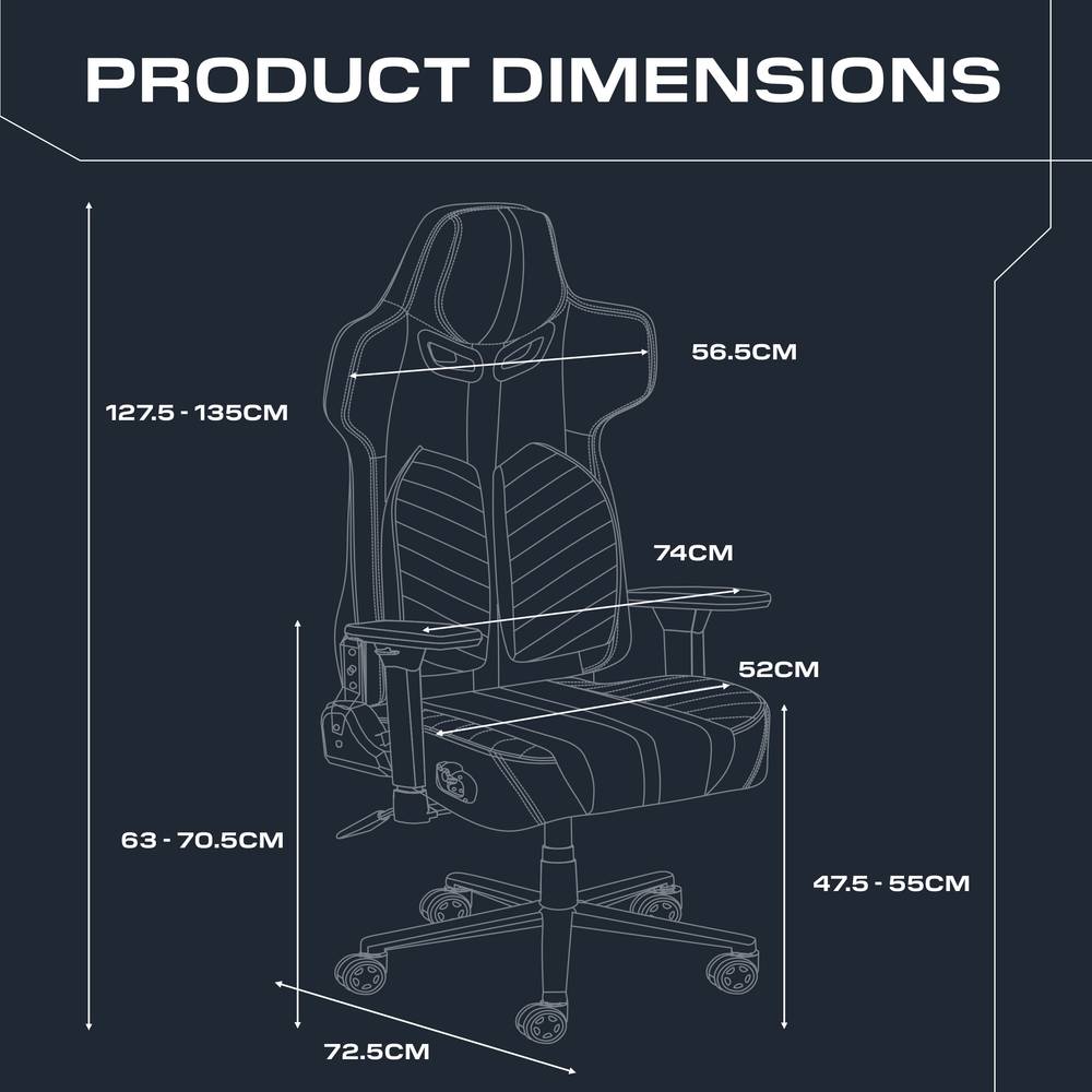 Chorus Office Gaming Chair with Audio and Ergotek Comfort Pads - Black