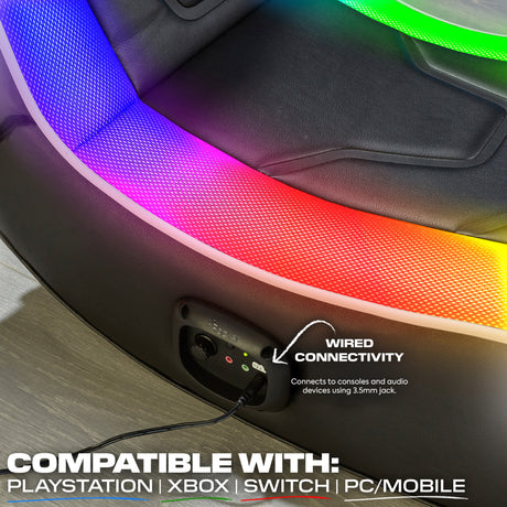 Chimera 2.0 Audio Floor Rocker LED Gaming Chair for Kids - Black