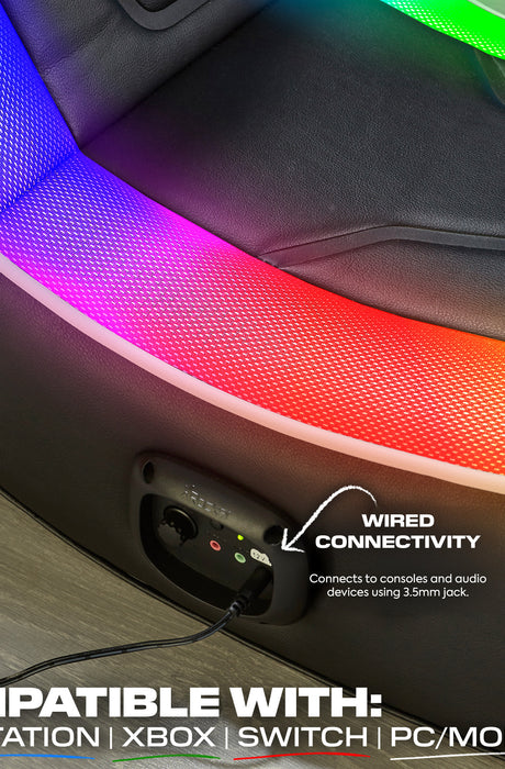 Chimera 2.0 Audio Floor Rocker LED Gaming Chair for Kids - Black