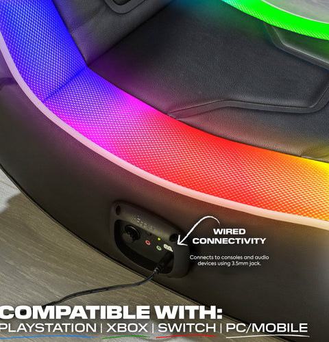 Chimera 2.0 Audio Floor Rocker LED Gaming Chair for Kids - Black