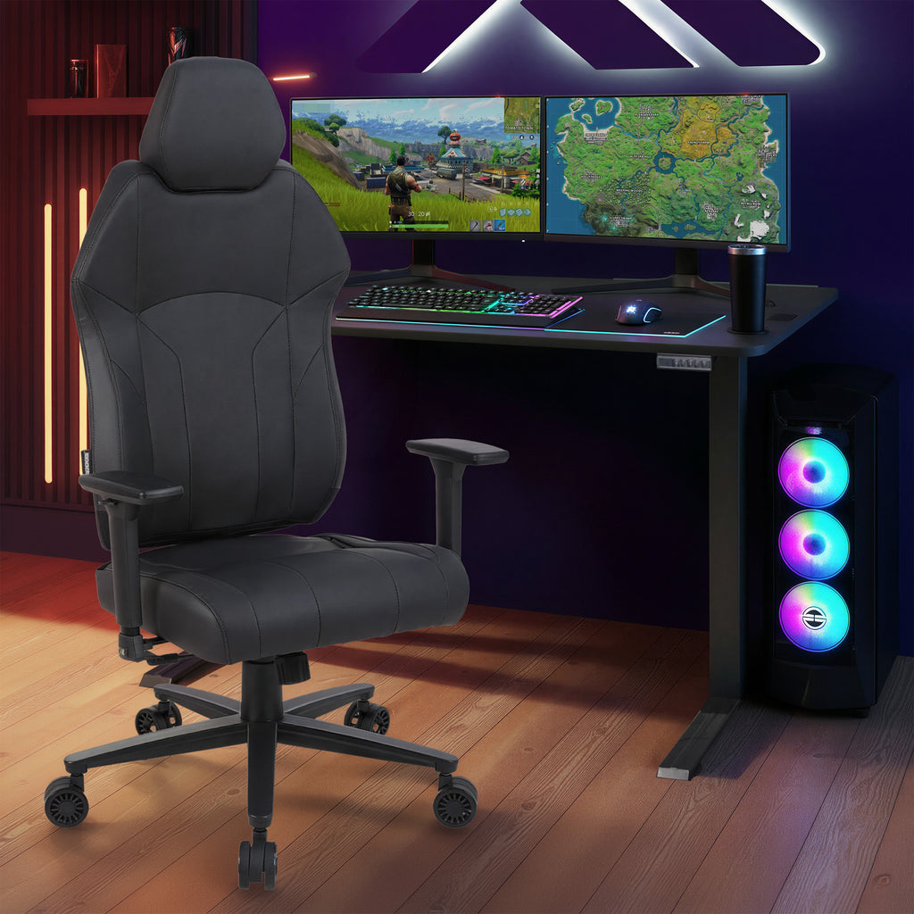 Elara Executive Office Chair & Ascend Height Adjustable Desk in Black - Bundle