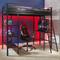 Fortress High Sleeper Gaming Bunk Bed with Shelves - Black