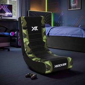 Video Rocker Kids Gaming Chair - Geo Camo - Green