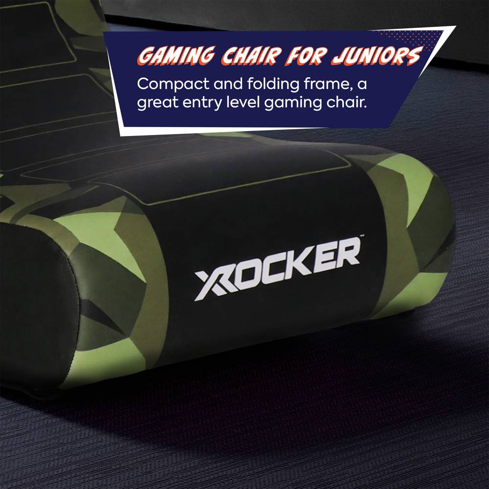 Video Rocker Kids Gaming Chair - Geo Camo - Green