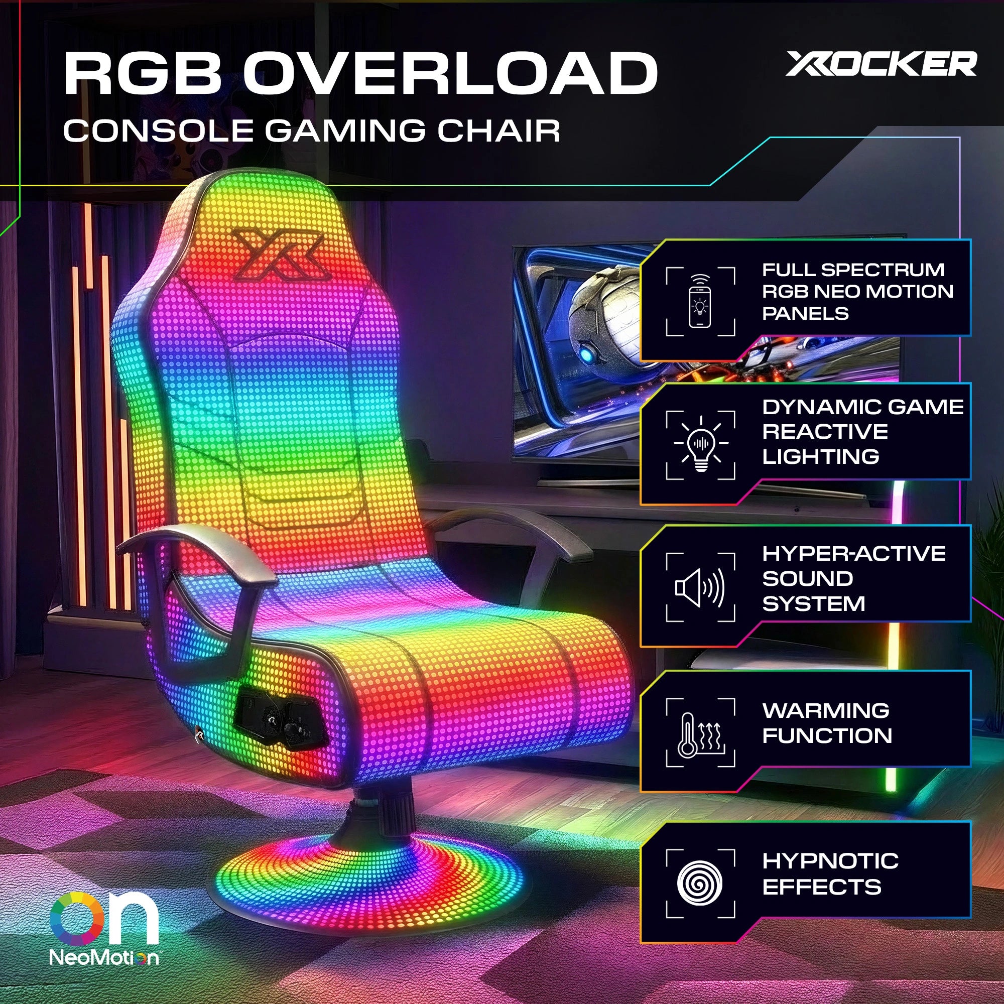 RGB Overload 2.1 Audio Super-LED Console Gaming Chair - Hypnotic Edition