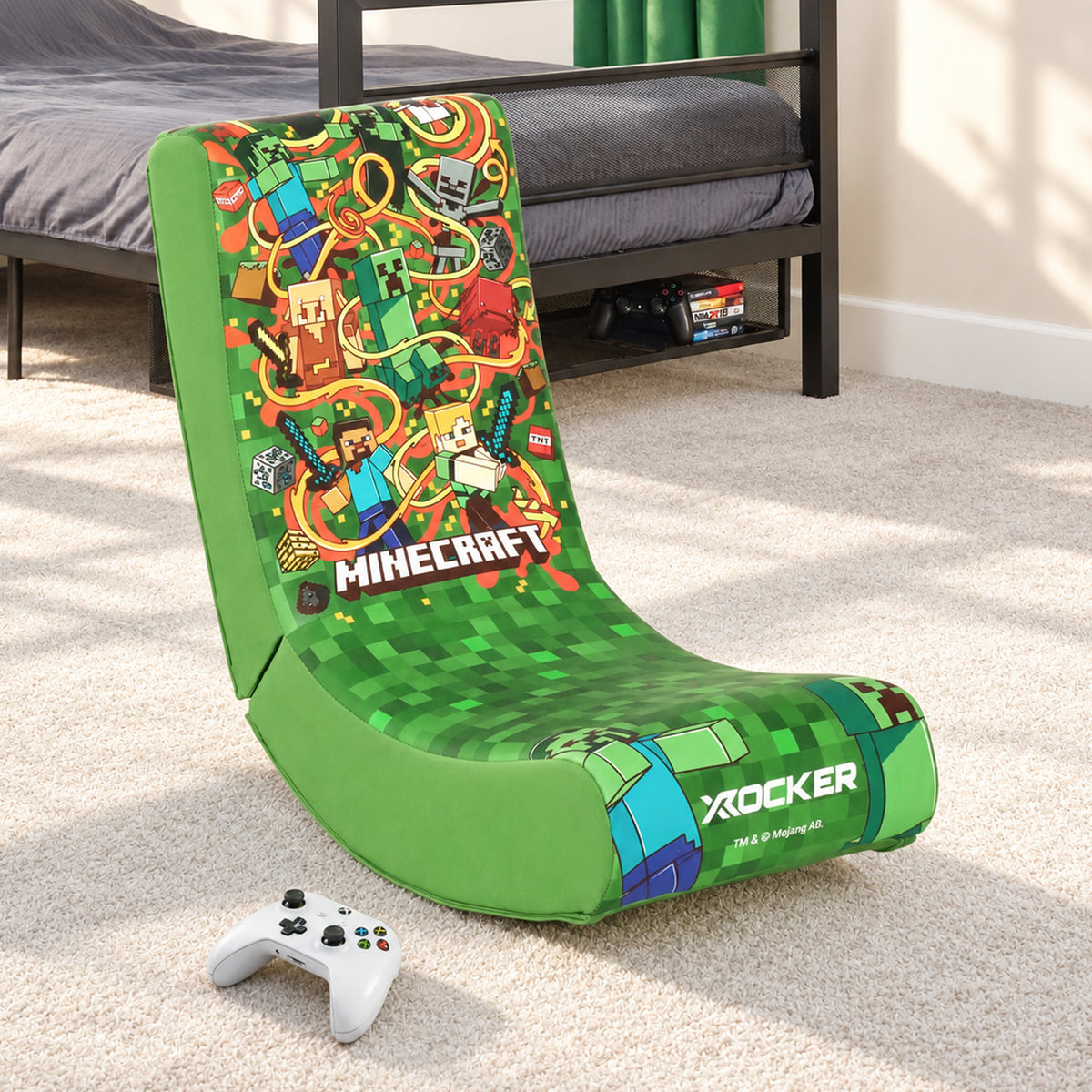 Minecraft Video Rocker Gaming Chair for Kids - Green
