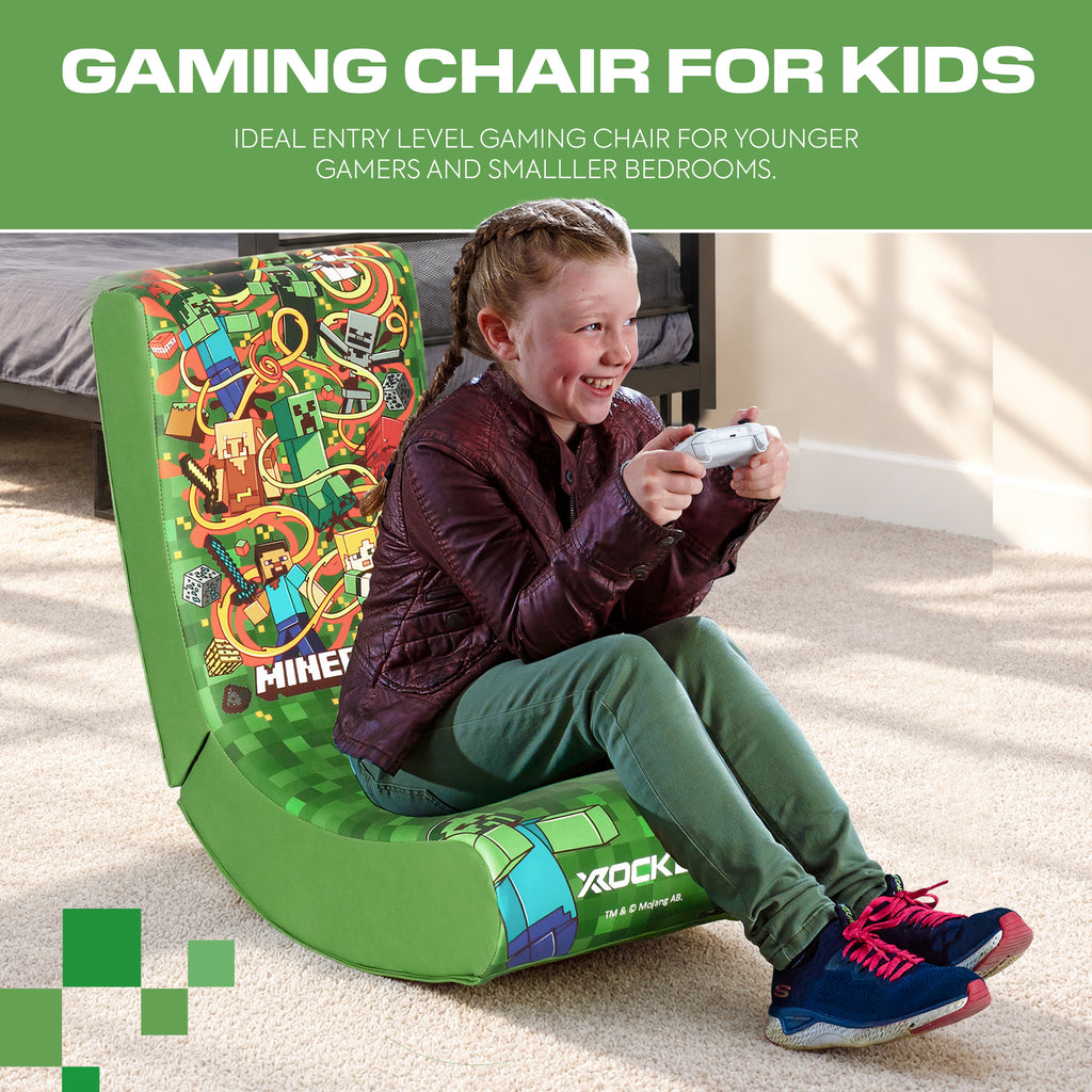 Minecraft Video Rocker Gaming Chair for Kids - Green