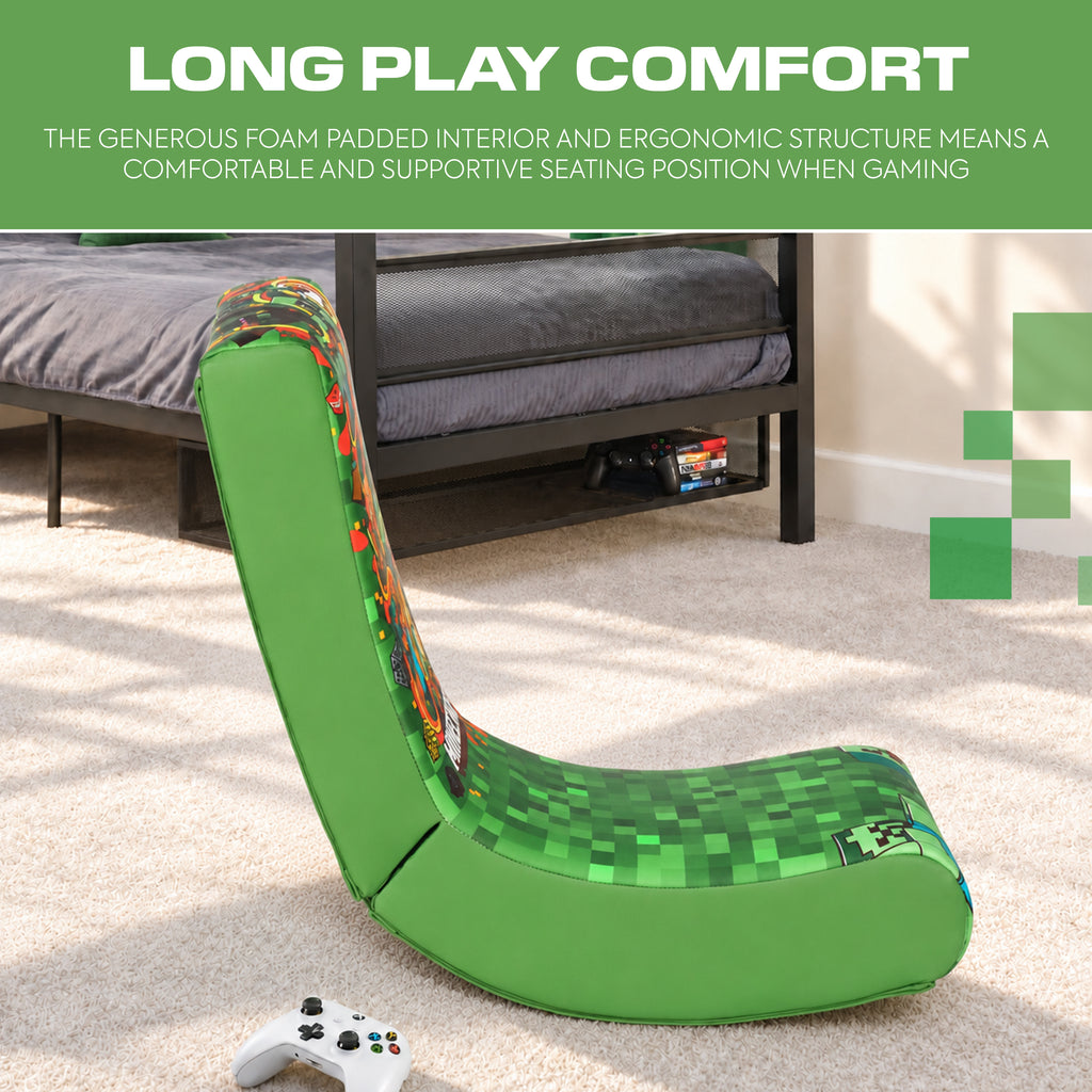 Minecraft Video Rocker Gaming Chair for Kids - Green