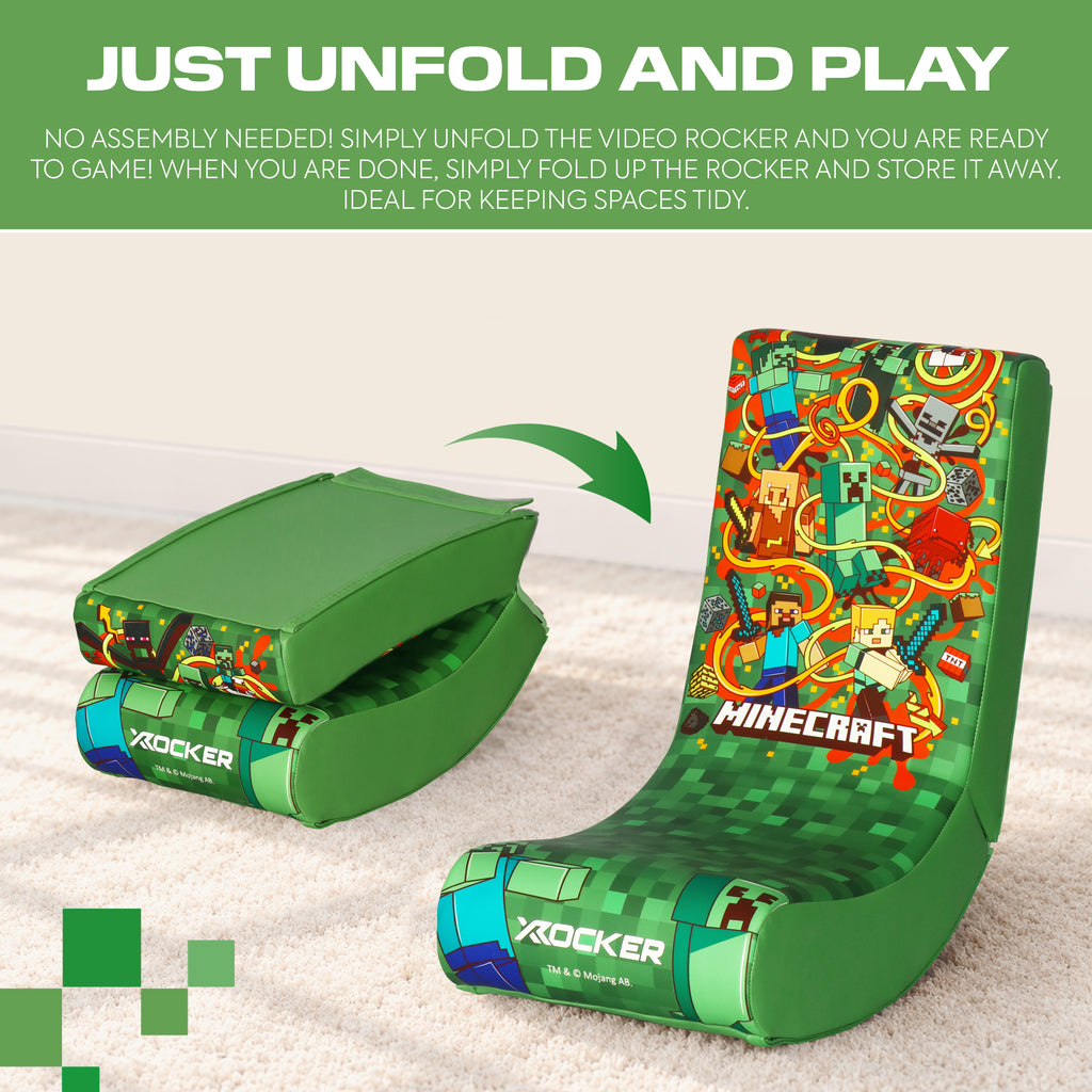 Minecraft Video Rocker Gaming Chair for Kids - Green