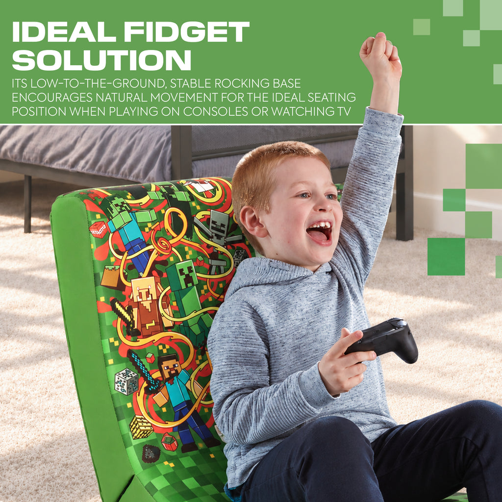 Minecraft Video Rocker Gaming Chair for Kids - Green