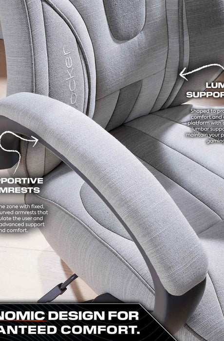 Maverick Ergonomic Fabric PC Office Gaming Chair - Grey / Taupe
