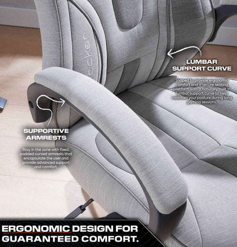 Maverick Ergonomic Fabric PC Office Gaming Chair - Grey / Taupe