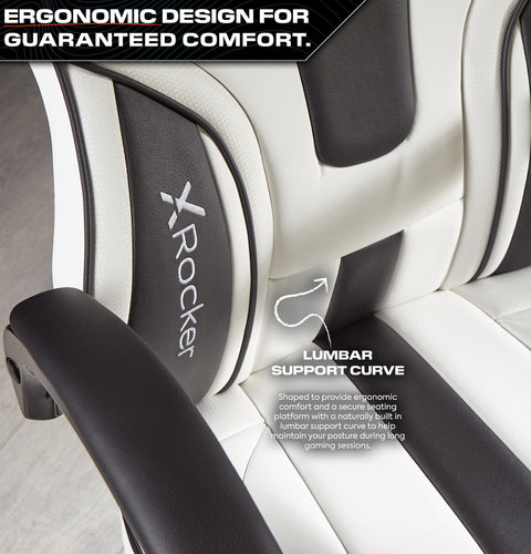 Maverick Ergonomic PC Office Gaming Chair - White / Black