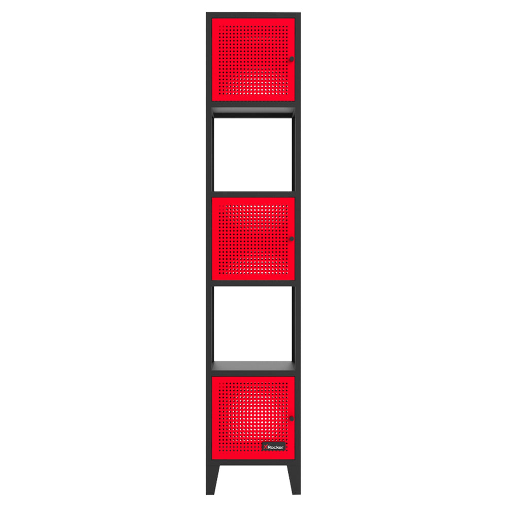 Mesh-Tek Large Entertainment Centre TV Storage Unit - Black / Red