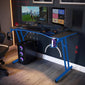 Panther Evo 120cm Gaming Desk with Mousepad - Blue - Black