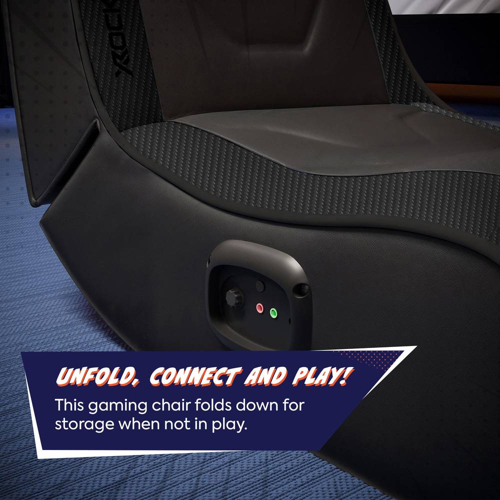 Shadow 2.0 Audio Foldable Gaming Chair Floor Rocker for Kids - Black