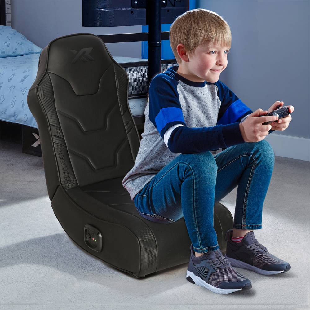 Shadow 2.0 Audio Foldable Gaming Chair Floor Rocker for Kids - Black