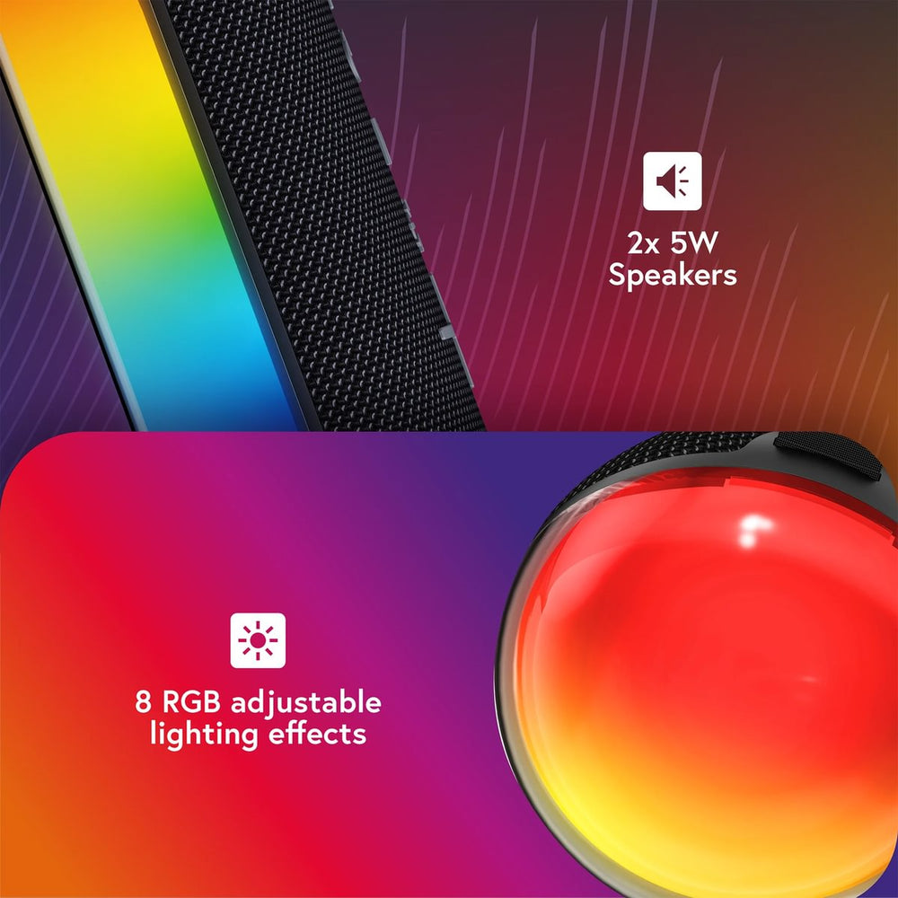 Gaming Accessories | Portable Light Up RGB Bluetooth Speaker