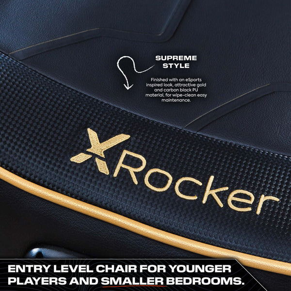 Shadow 2.0 Audio Floor Rocker Gaming Chair for Kids - Gold / Black