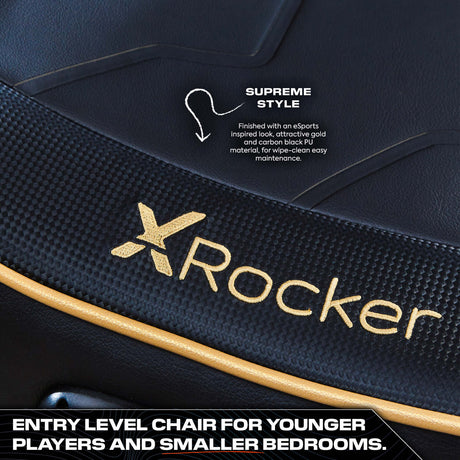 Shadow 2.0 Audio Floor Rocker Gaming Chair for Kids - Gold / Black
