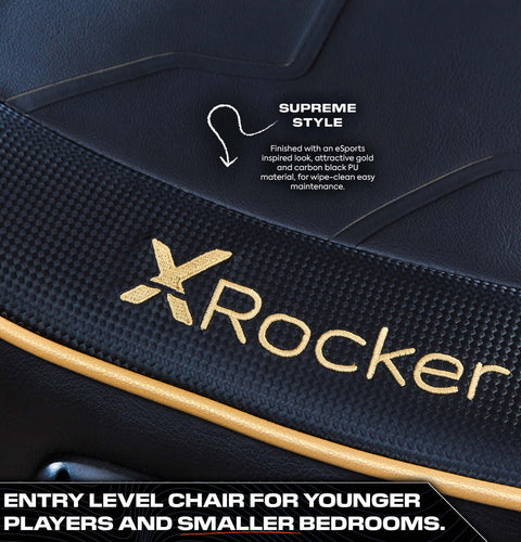 Shadow 2.0 Audio Floor Rocker Gaming Chair for Kids - Gold / Black