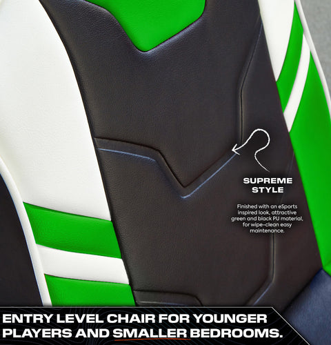 Shadow 2.0 Audio Floor Rocker Gaming Chair for Kids - Green / Black