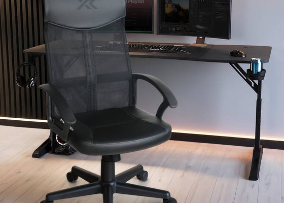 Vanguard Office Mesh Gaming Chair - Black