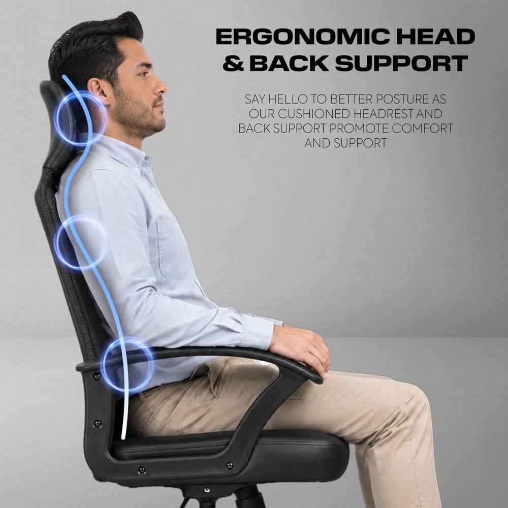 Vanguard Office Mesh Gaming Chair - Black