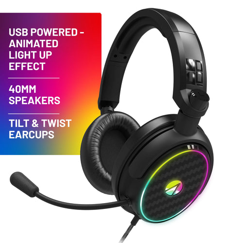 X Rocker C6-100LED Light Up RGB Gaming Headset and Stand Bundle for Consoles and PC