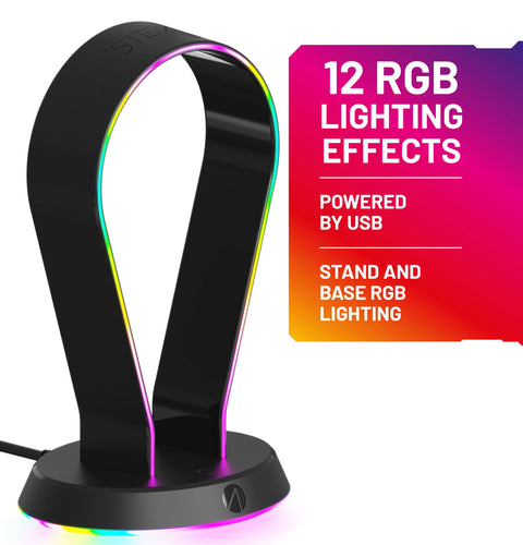 X Rocker C6-100LED Light Up RGB Gaming Headset and Stand Bundle for Consoles and PC
