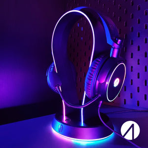 X Rocker C6-100LED Light Up RGB Gaming Headset and Stand Bundle for Consoles and PC