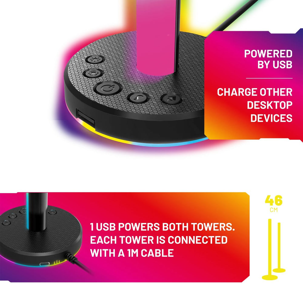 RGB LED Desktop Tower Lights | X Rocker UK