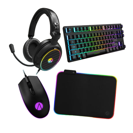 X Rocker 4-in-1 RGB Gaming Bundle - Keyboard, Mouse, Mouse Pad + Headset