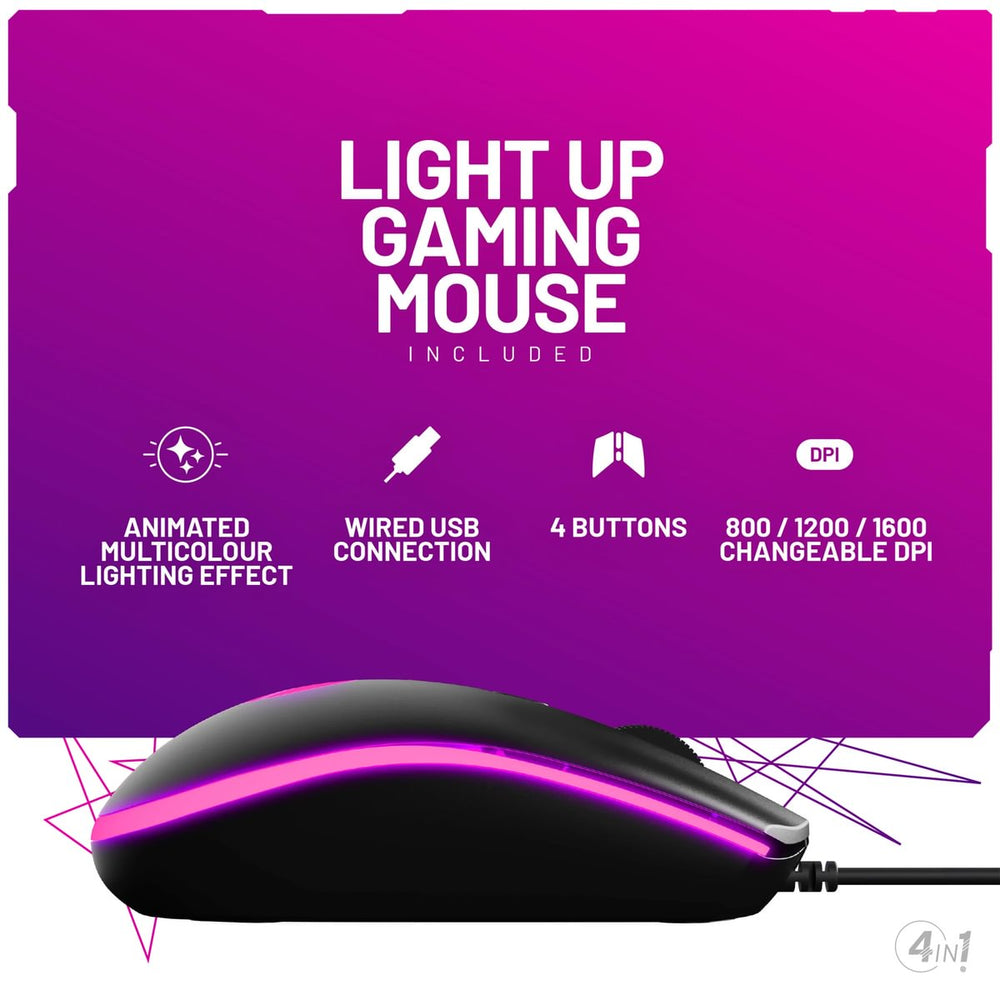 X Rocker 4-in-1 RGB Gaming Bundle - Keyboard, Mouse, Mouse Pad + Headset