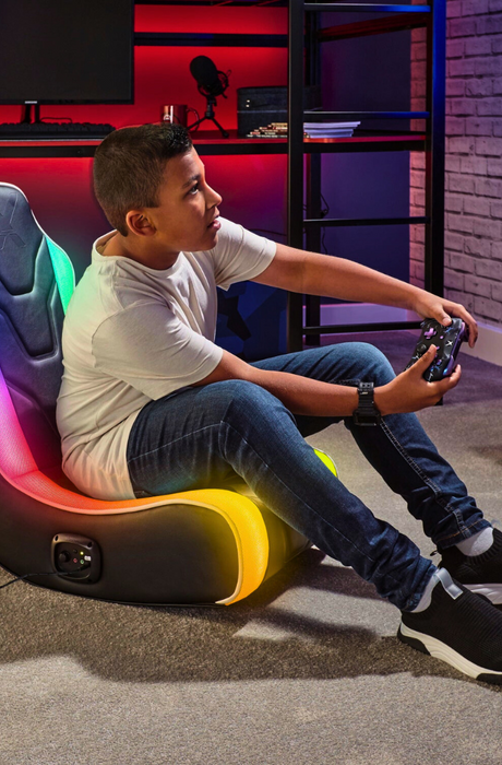 Chimera 2.0 Audio Floor Rocker LED Gaming Chair for Kids - Black