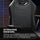 Black gaming chair with text highlighting its design and features