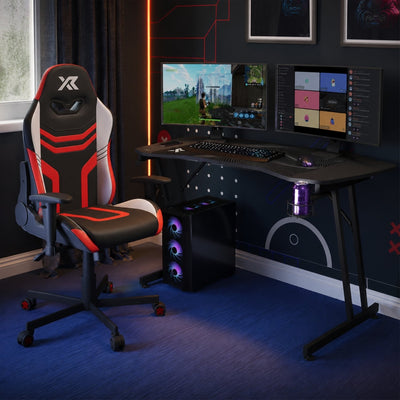 Agility Compact and Panther Evo 120cm PC Gaming Chair and Desk Bundle - Red