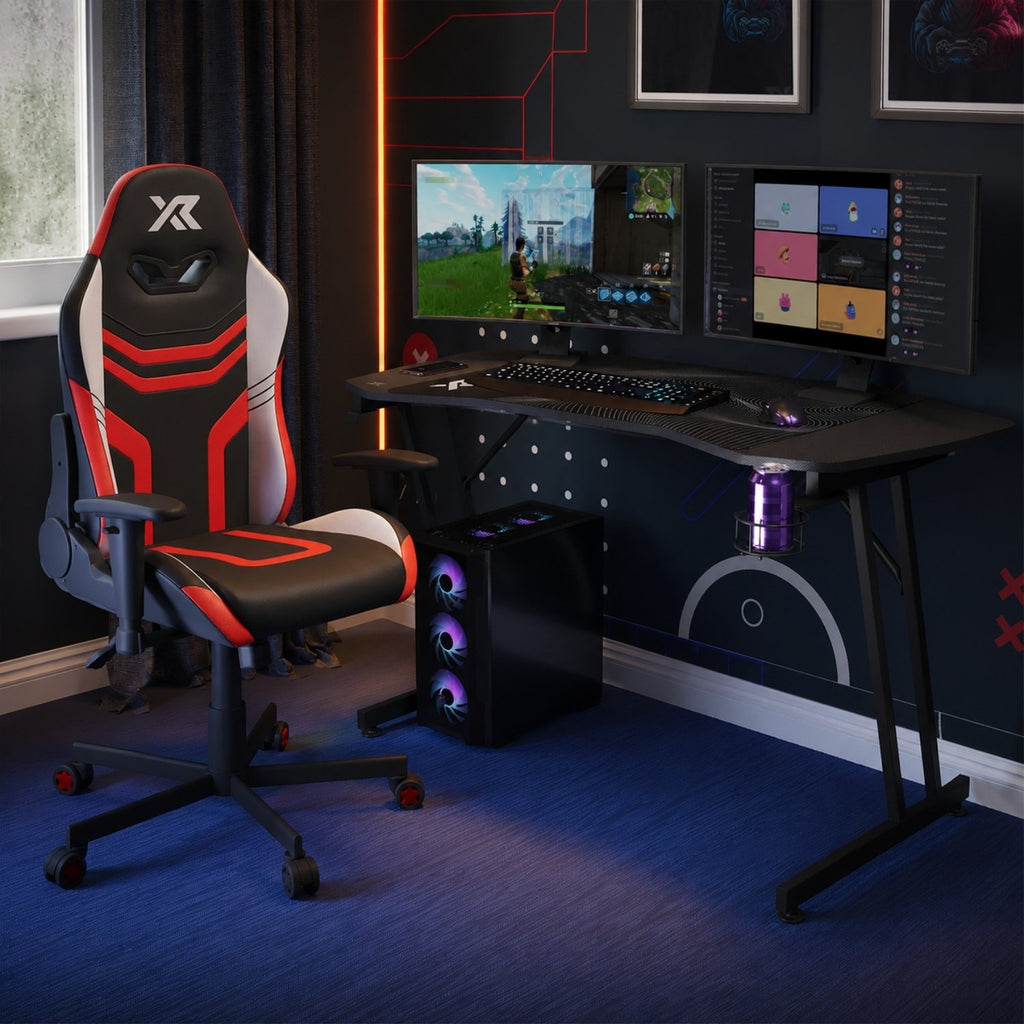 Agility Compact and Panther Evo 120cm PC Gaming Chair and Desk Bundle - Red