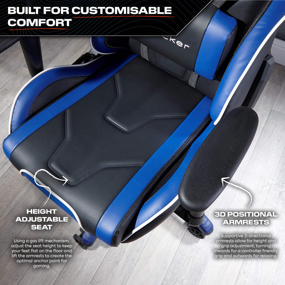 X Rocker Agility Ergonomic PC Gaming Chair - Blue