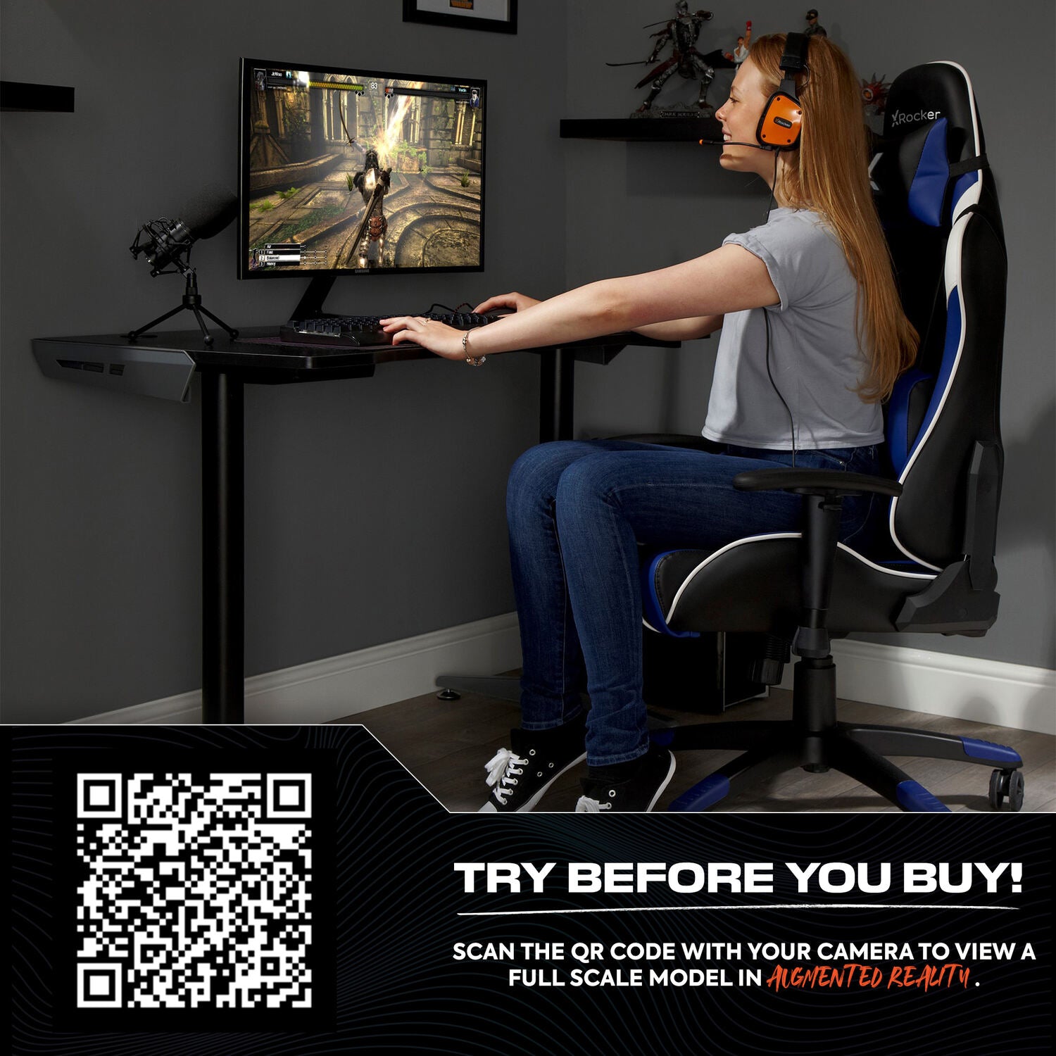 Agility eSport Ergonomic Gaming Chair - Black / Blue