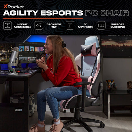 Agility eSport Ergonomic Gaming Chair - Bubblegum Edition