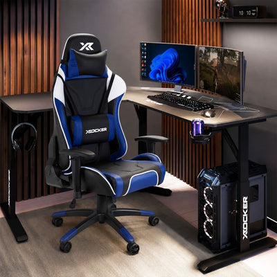 Agility eSport and Cougar Corner 140cm PC Gaming Chair and Desk Bundle - Blue