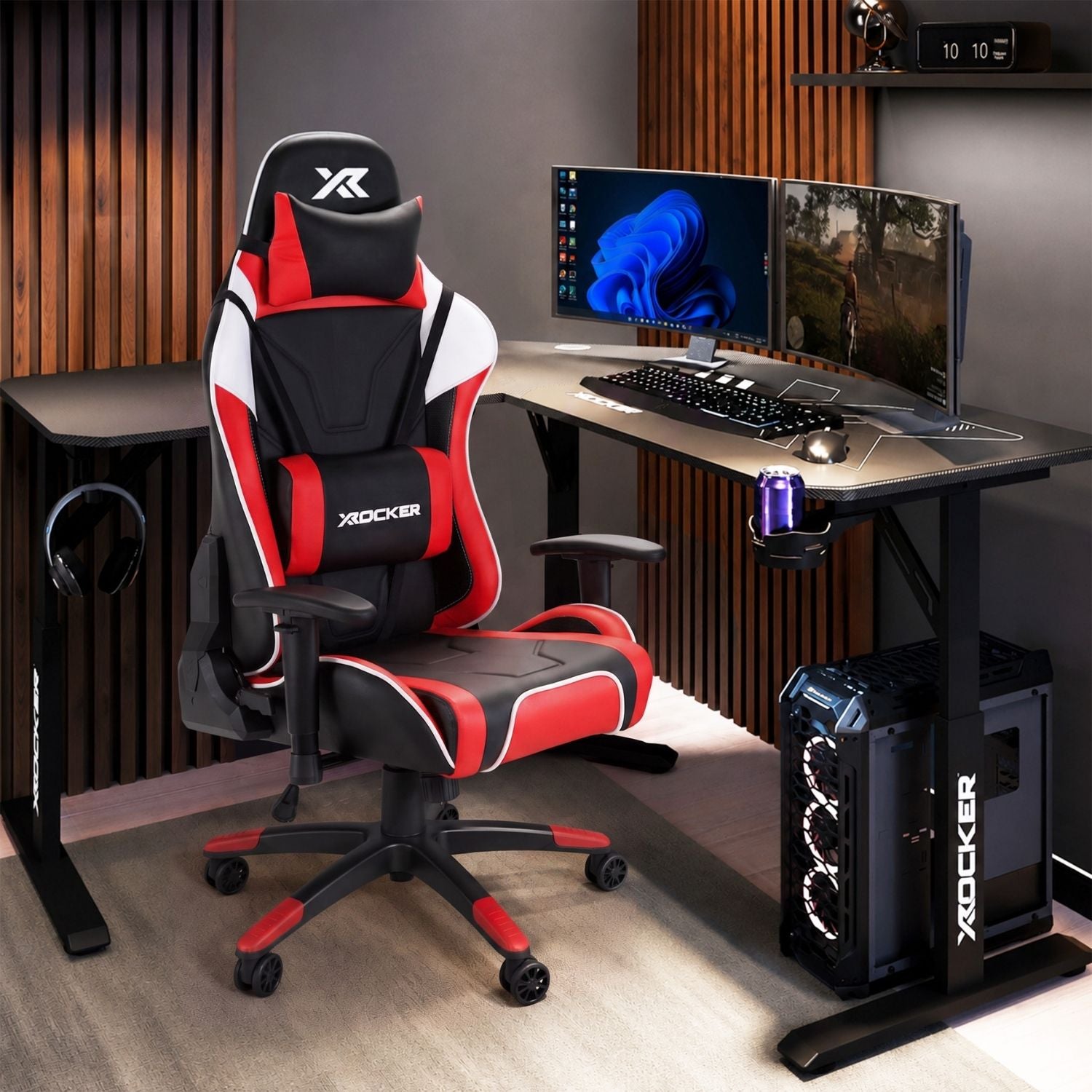 Agility eSport and Cougar Corner 140cm PC Gaming Chair and Desk Bundle - Red