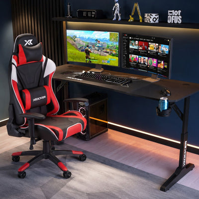 Agility eSport and Cougar XL 160cm PC Gaming Chair and Desk Bundle - Red